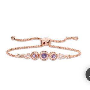 Rose Gold Bracelet with White Gold Diamonds